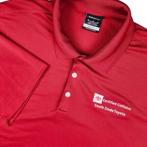 Nike Golf Dri-FIT Red Polo Shirt Mens XL Toyota Short Sleeve Wicking Performance